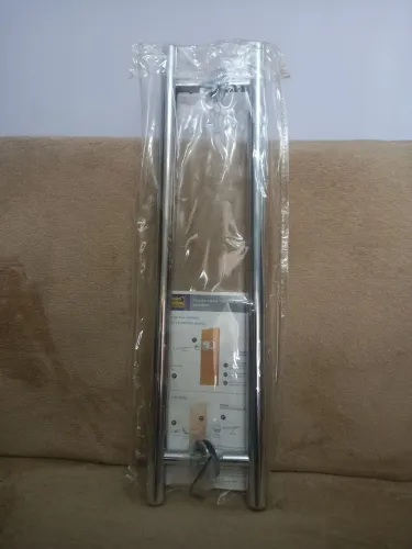Puxador tubolar duplo em alumínio para porta "União mundial" 60cm<br>