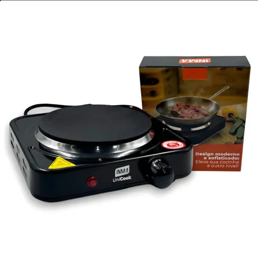 Fogão Cooktop Elétrica Fogareiro Portátil 1000w 1 Boca Mesa INMA Viagem Camping