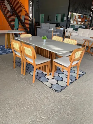 MESA SALVADOR 1,80 X 90 c/ 6 CADEIRAS DIANA*   