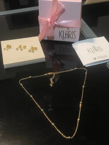 colar semijoia delicado Klaris + brinde