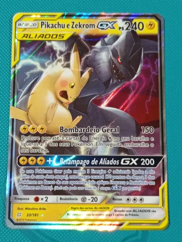 Carta Pokémon Pikachu & Zekrom GX Aliados(33/181)