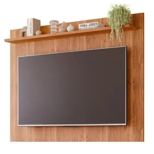 "Painel 100% MDF para TV até 70? com Prateleira: Design Moderno e Funcional"