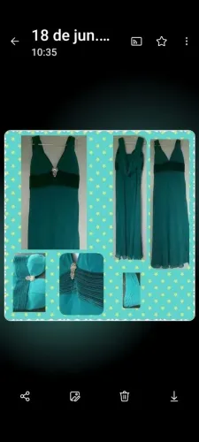 Vestido longo festa Azul Tiffany/ Verde