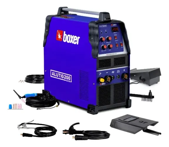 inversora Solda Alumínio Bivolt Alutig 200 Acdc Boxer Nf Azul