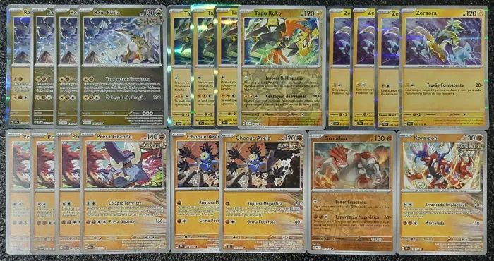 Deck raio fúria cartas originais de pokémon