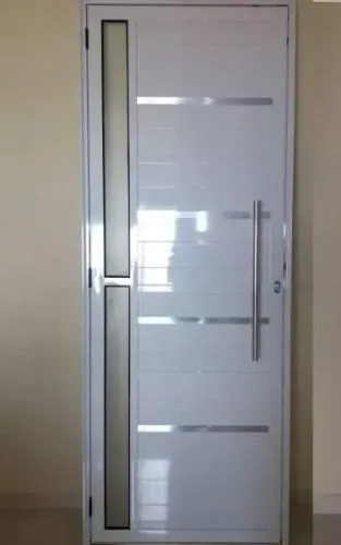 Portas de alumínio branco lambril LUXO 80cm - Promoção