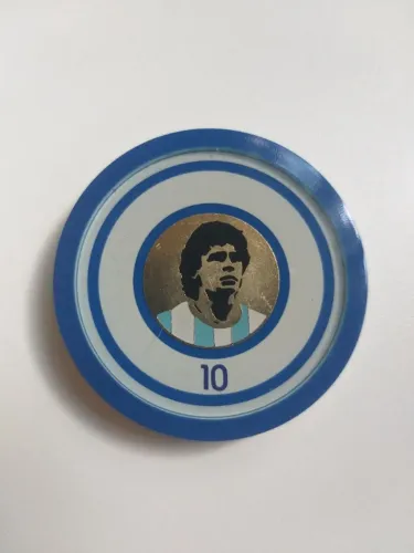 Botão de Dadinho: Maradona (c/ pin caricatura banhado a ouro)