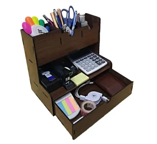 Liquidação: Lote com 6 Organizador de Mesa Colorido MDF NOVO ideal para Brindes ou Revenda
