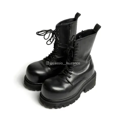 bota de couro balenciaga stomper bootie 39 EU em preto 