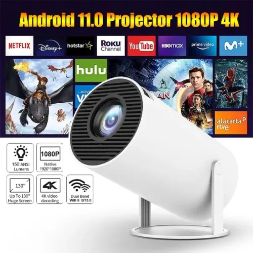 Projetor multimídia portátil 4k smart