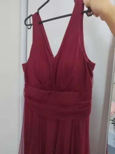 Vestido Longo 46/48 GG Tule Vermelho para Festa