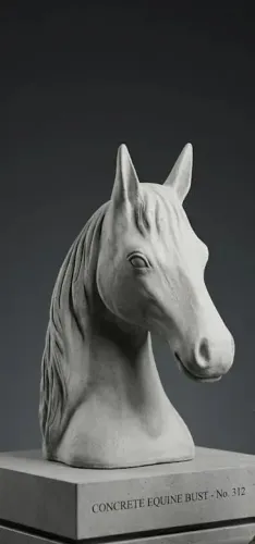 BUSTO NOBRE EQUUS EM CONCRETO MACIÇO POLIDO 0,90cm ALT