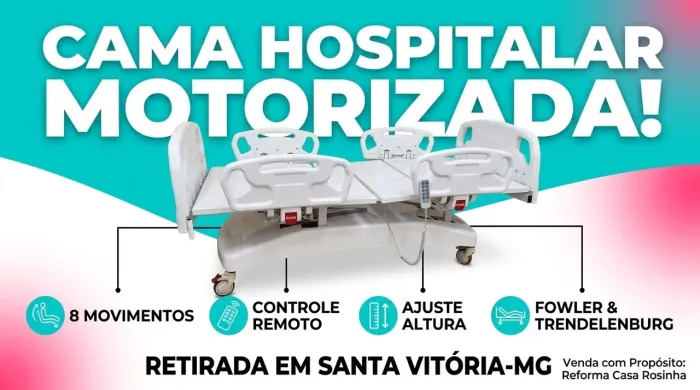 Cama Hospitalar Motorizada 8 Movimentos - Seminova / Santa Vitória MG