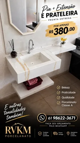 pia em porcelanato