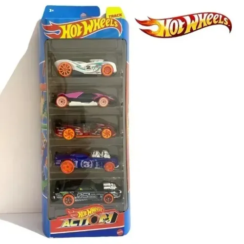 Cartela 5 Carrinhos Hot Wheels Hw Action Hly66 Mattel Original Lacrado