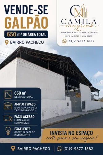 VENDO GALPÃO COM 650m2 - BAIRRO PACHECO
