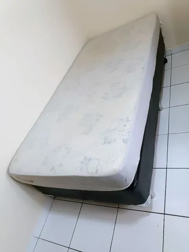 Cama Solteiro Box + Colchão D33 Pés em Alumínio
