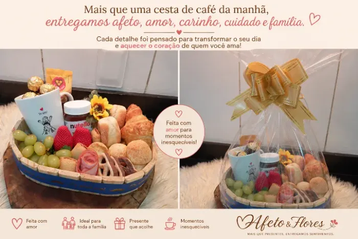 Cesta de Café da Manhã Personalizada - Demonstre seu Carinho e Afeto