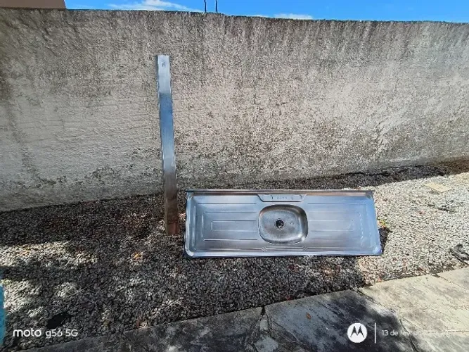 Cuba e calha de inox 1,60 m.