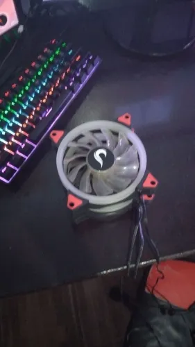 Kit 3 Fans Rise Mode 120mm RGB Vermelho - Funcionando 100%
