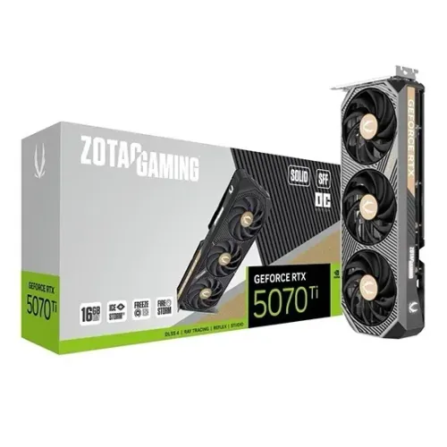 Placa de Vídeo Zotac GeForce RTX5070TI Solid SFF OC 16GB GDDR7 PCI-Express- Lacrado na cai