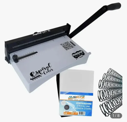 Encadernadora A4 Espiramatic Marpax + 100 Capas + 100 Espirais