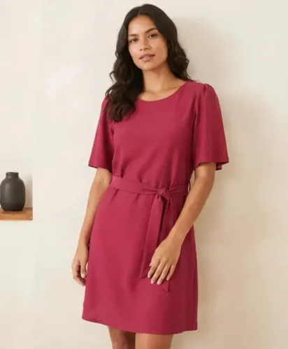 Vestido Rosa Escuro C/ Amarração. Tamanho G (Usado)