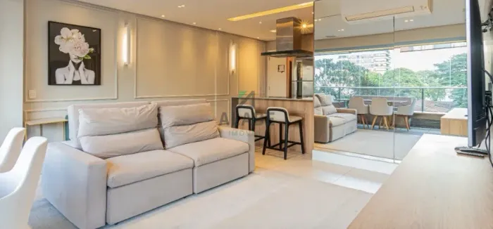 Apartamento no Brooklin com 2 quartos, sendo 2 suítes, 85m², mobiliado.