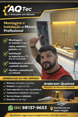 Montador de Móveis - Técnico em instalações de TV - profissional com 16 anos no mercado