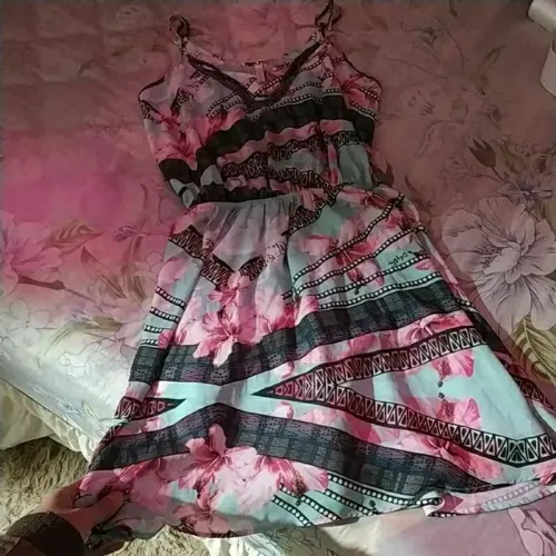 Vestido feminino social chiffon semi-novo brechó tamanho P-36 boutique 
