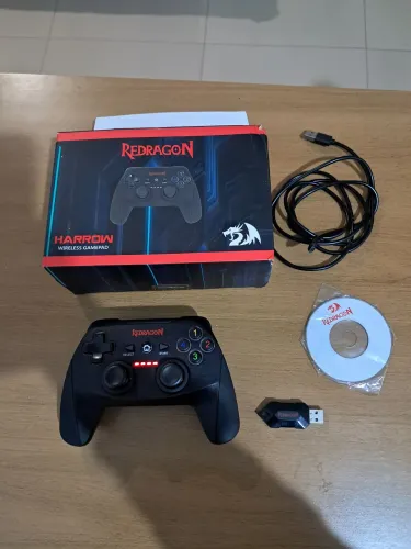 ? Controle Gamer Redragon Harrow Wireless para PC - Novo