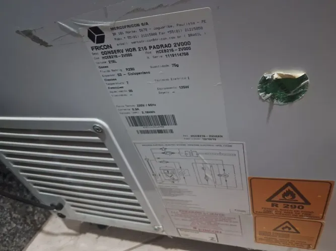 Frezzer pequeno tampão de vidro 220V