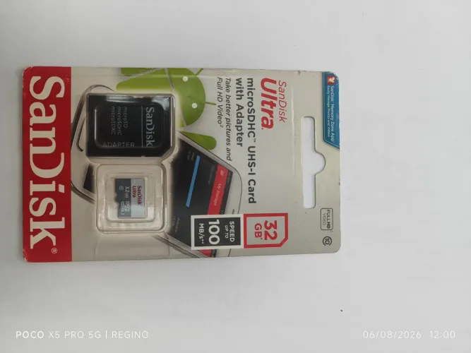 Cartão de memória micro SD 32gb classe 10 100mb/s