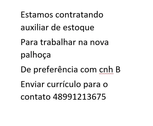 Contrata se almoxarife
