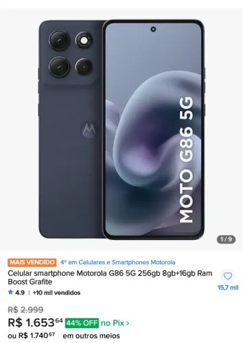 MOTO G86 SEMI NOVO.