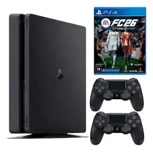 PS4 Slim + 2 Controles Originais + FIFAs 23,25 e 26