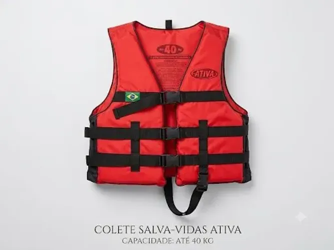 Colete Salva-Vidas Infantil Ativa (Até 40kg) - Homologado Marinha