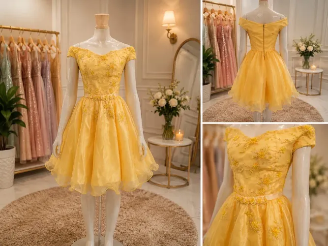 Vestido de festa - amarelo 