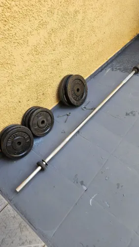 Barra Supino profissional maciça + 50kg de anilhas