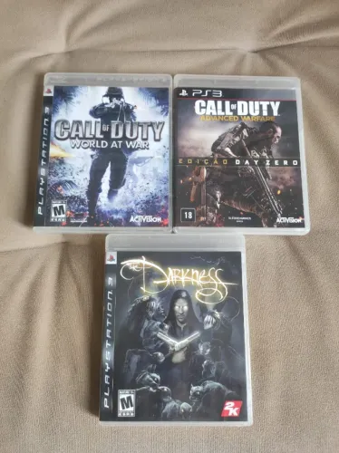 Kit 3 Jogos PS3 Originais - Call of Duty World at War + Advanced Warfare + The Darkness