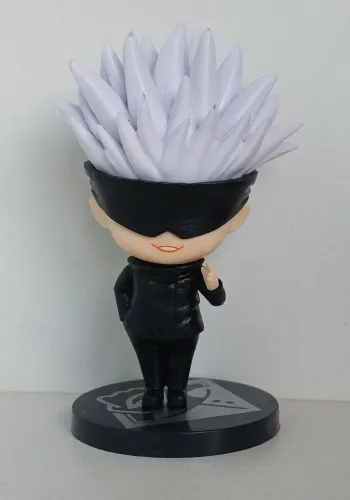 BONECO MINIATURA JUJUTSU KAISEN SATORU GOJO COM MASCARA