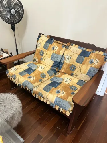 Conjunto 2 sofás madeira colonial