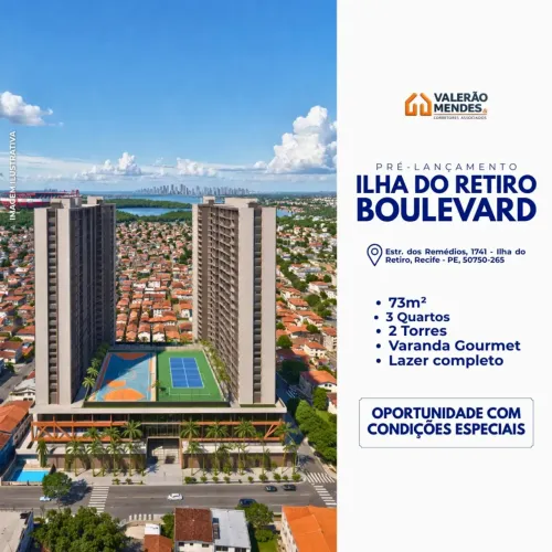 KSB - ILHA DO RETIRO BOULEVARD RESORTE URBANOI 3 QUARTOS I 1 SUÍTE I SUPER LAZER I 73m² I