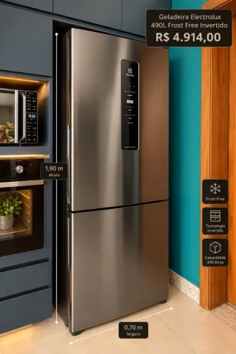 Geladeira 496L Electrolux