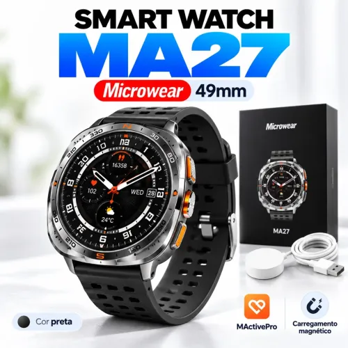Smartwatch Microwear MA27 49mm Relógio Inteligente Bluetooth Tela Colorida MActivePro
