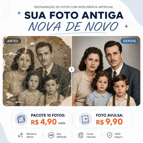 Restauração de fotos antigas ou danificadas.