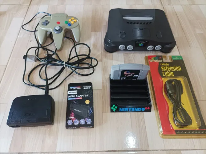 Nintendo 64 com jogo e bitfunx HDMI