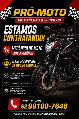 ESTAMOS CONTRATANDO MECÂNICO DE MOTO