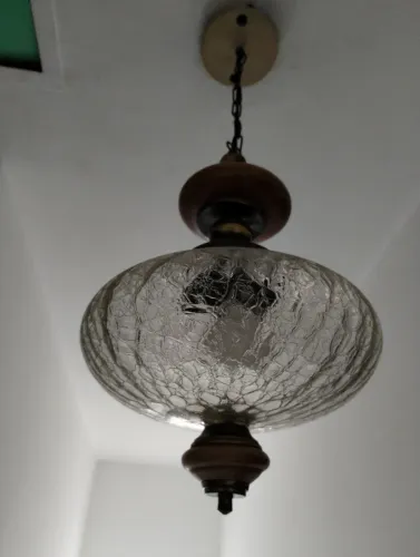 Luminária pendente vintage (lustre de teto) da década de 1970,
