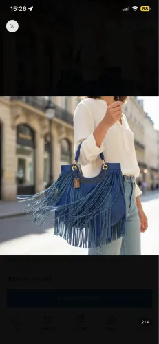 Bolsa Vanda Pires Original em couro azul